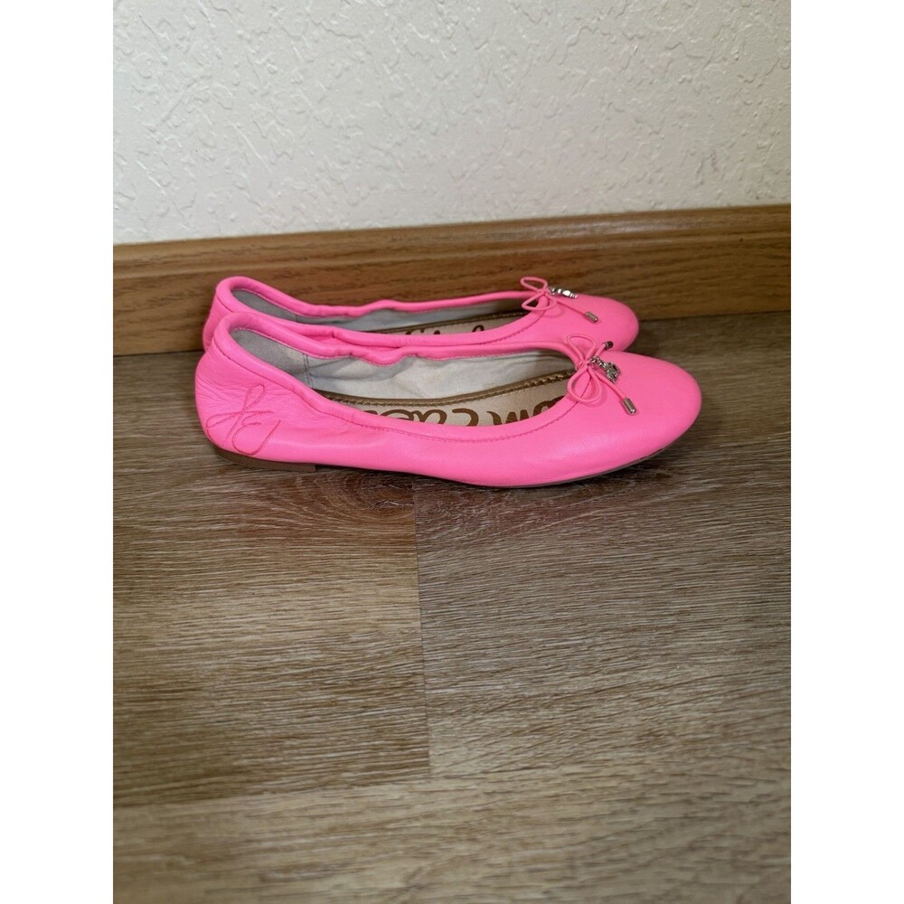 Sam Edelman Neon Pink Felicia Flats Women’s 6.5 Leather Elle Woods Barbie Preppy